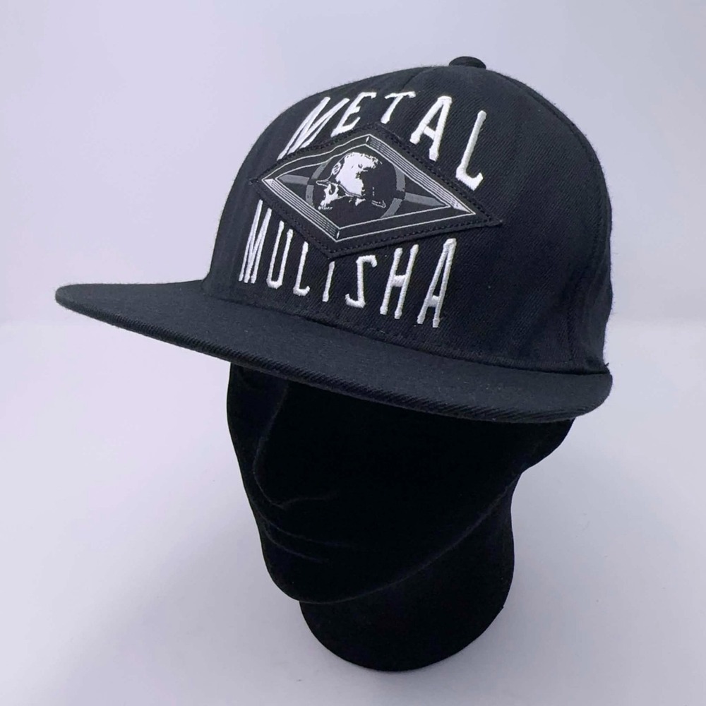 Metal Mulisha Flexfit Hat S/M Black Fitted Flat Bill Skull Helmet Motocross Cap